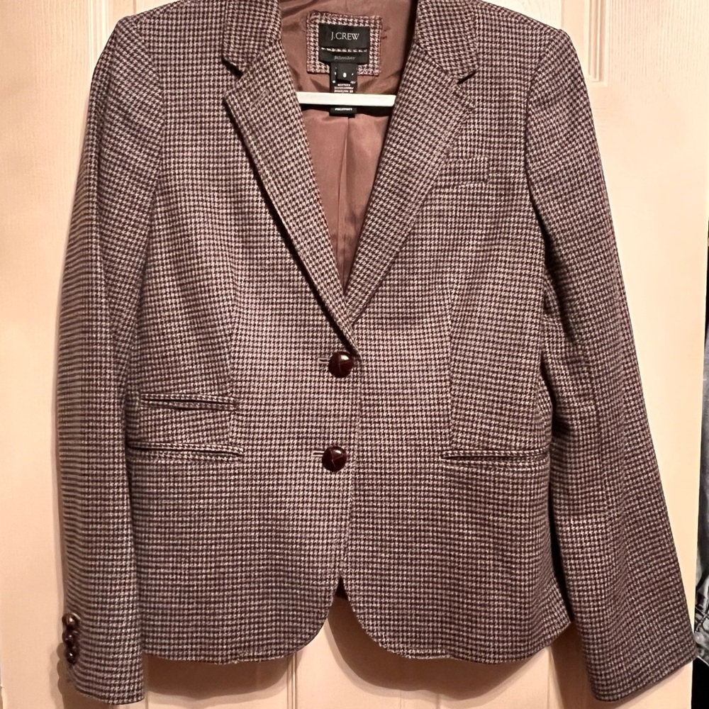 J. Crew Women's Brown Checkered Blazer